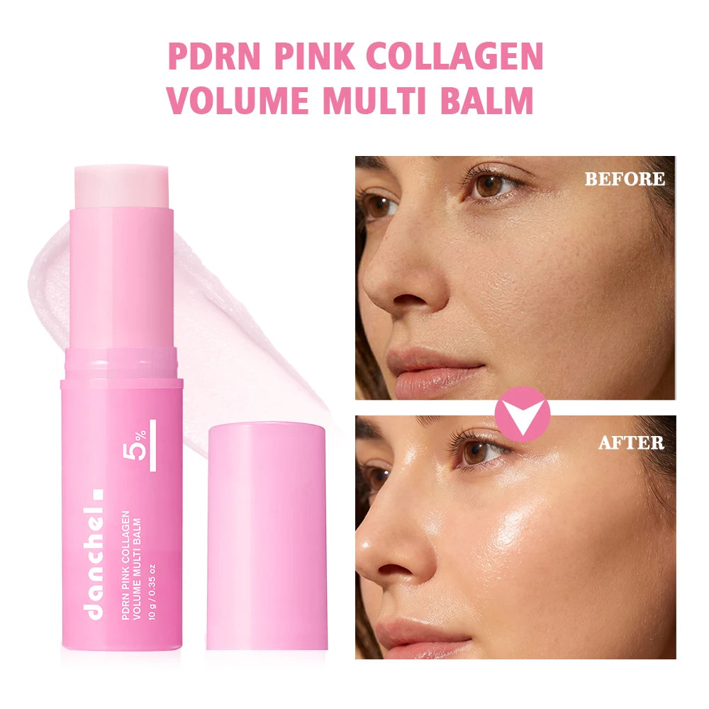 PDRN Pink Collagen Multi Volume Balm Stick anti Aging Firming anti Wrinkle for Eye Neck Forehead Smile Lines