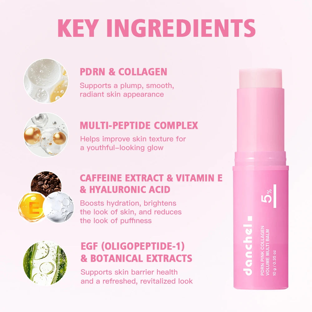 PDRN Pink Collagen Multi Volume Balm Stick anti Aging Firming anti Wrinkle for Eye Neck Forehead Smile Lines